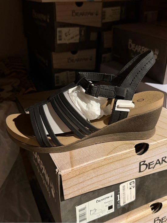 BearPaw Shoes - New! BearPaw Black Wedge Sandal size 7